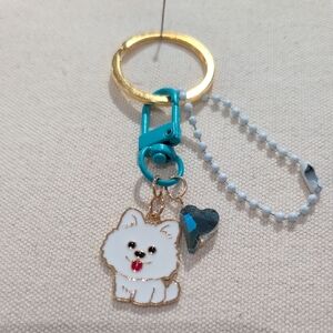Handmade Kawaii Samoyed/Spitz Dog Keychain Bag Charm – Customizable